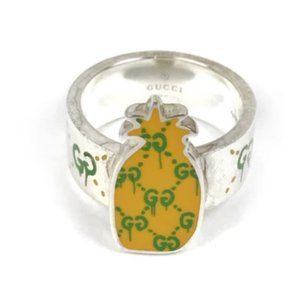 GUCCI Ghost Pineapple Silver/Yellow Ring